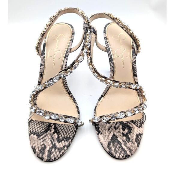 Jessica Simpson Jaycin Heel Sandal Women's Black/White Size US8.5M EU39.5 - Picture 3 of 10